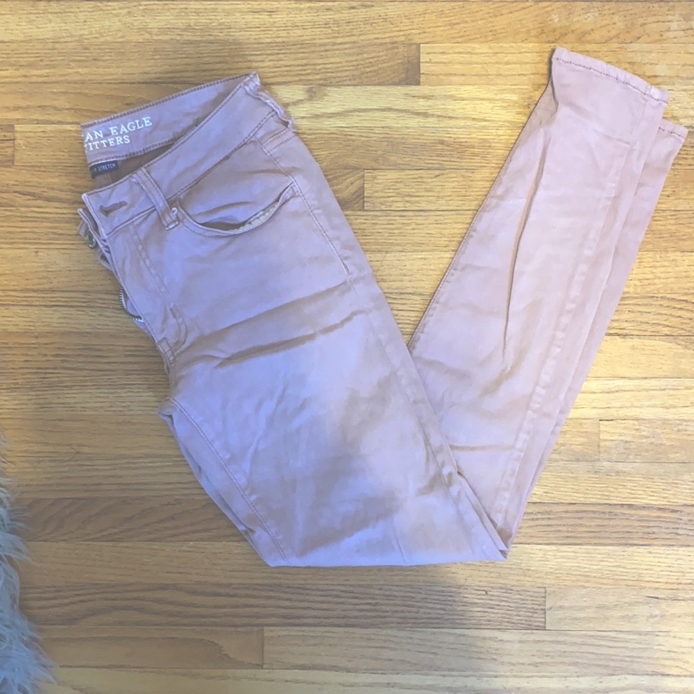 Pale pink jeans stretchy